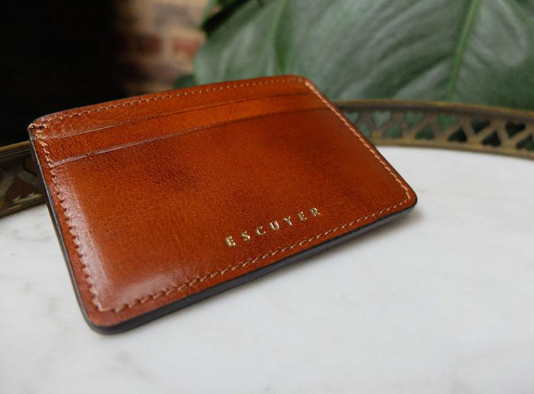 Escuyer Cognac Leather Card Holder