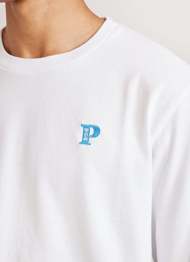 Percival LS Patch White T-shirt