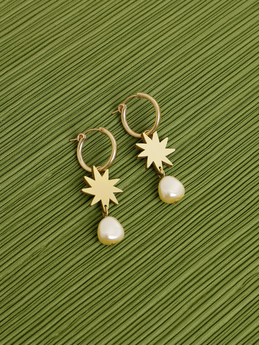 Wolf & Moon Kara Pearl Hoop Earrings