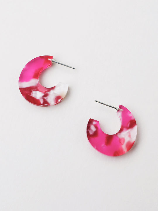 Wolf & Moon Cassia Raspberry Crush Hoop Earrings