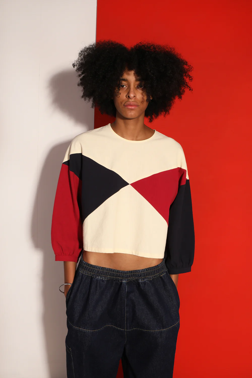 L.F Markey Alto Ecru Patchwork Top