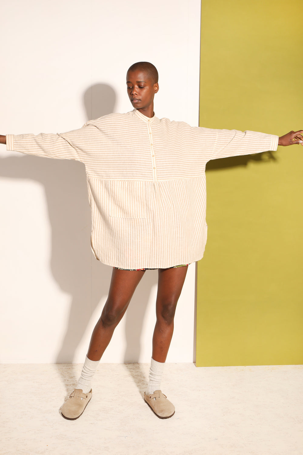 L.F Markey Clay Almond Stripe Shirt