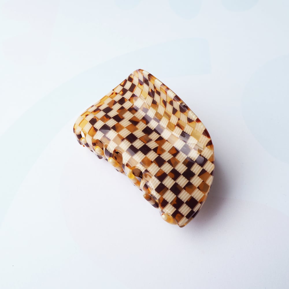 Custom Made Honey Checker Hair Claw