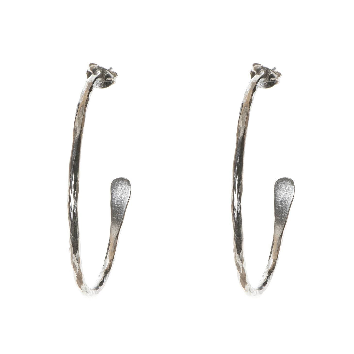 Just Trade Large Silver Plated Hoop Earrings