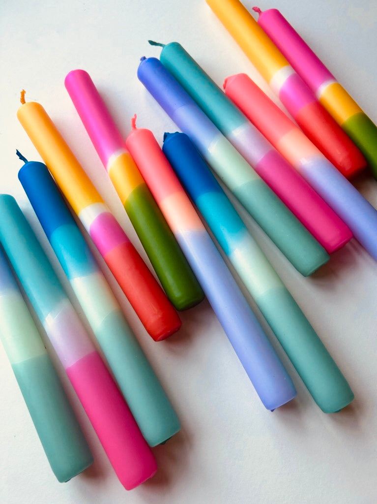 The Colour Emporium Brights Dip Dye Set Of 6 Candles