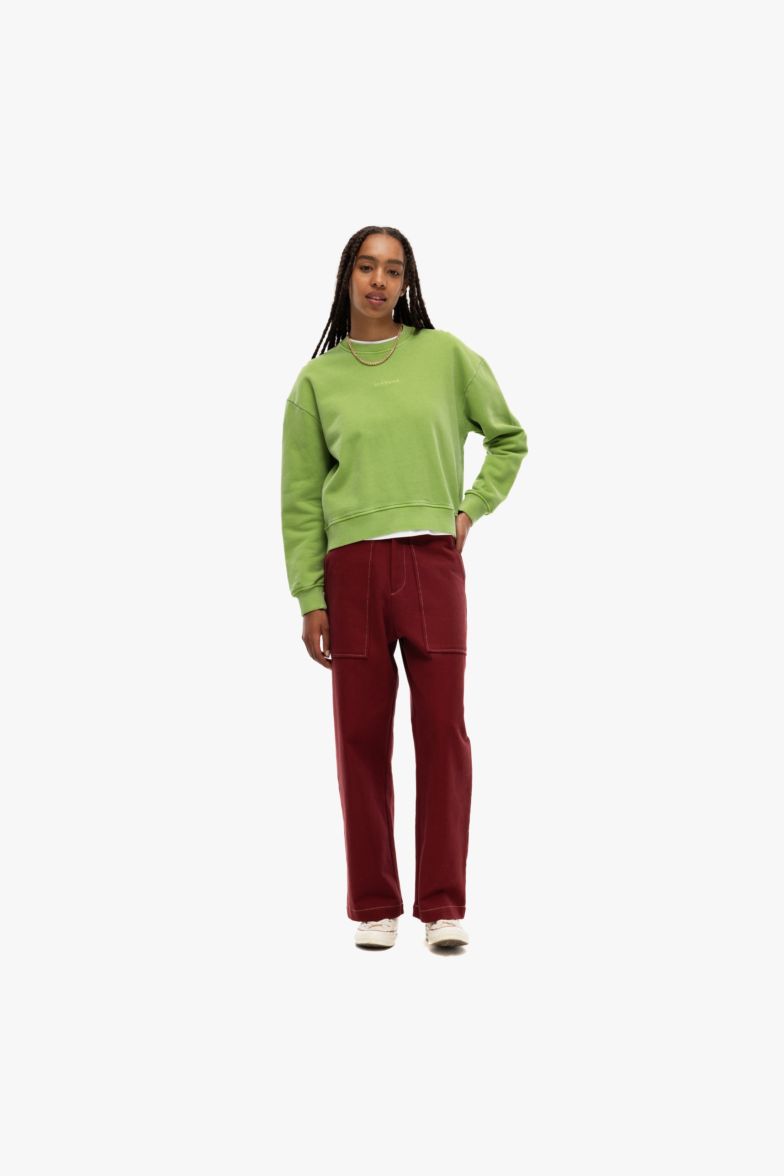 Our Sister Stonewash Green Sweatshirt