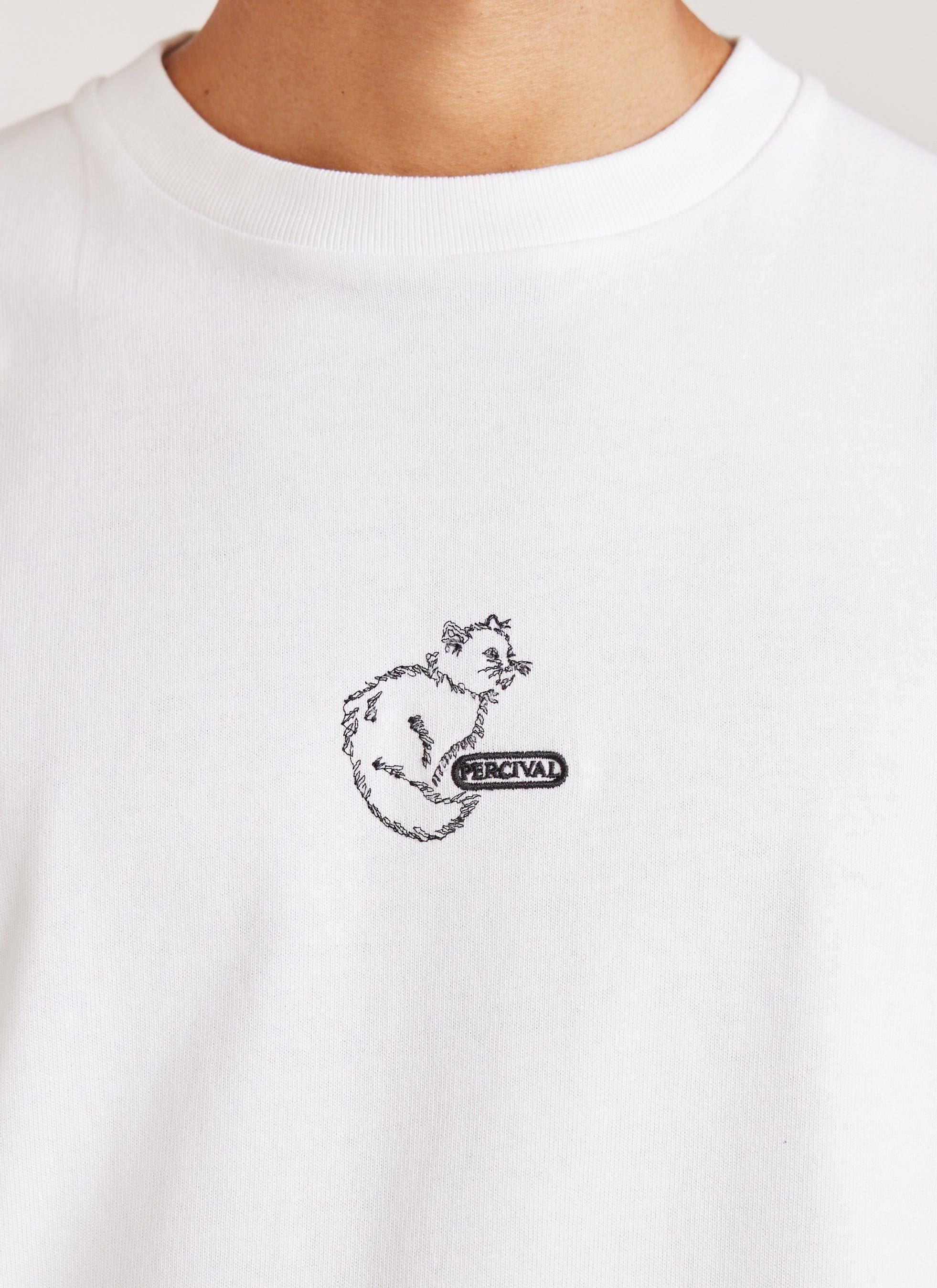 Percival Cotter Cat White T-shirt