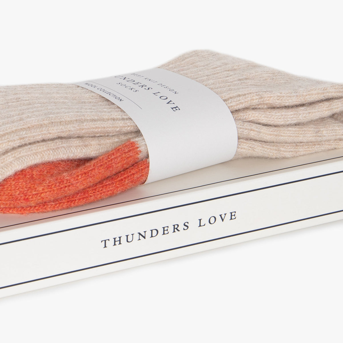 Thunders Love Raw White Orange Socks