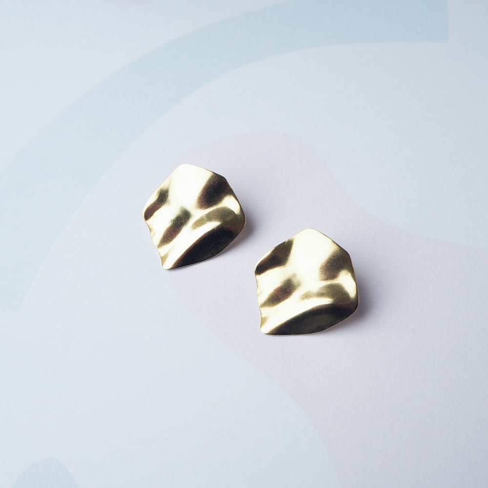 Custom Made Brass Purl Stud Earrings