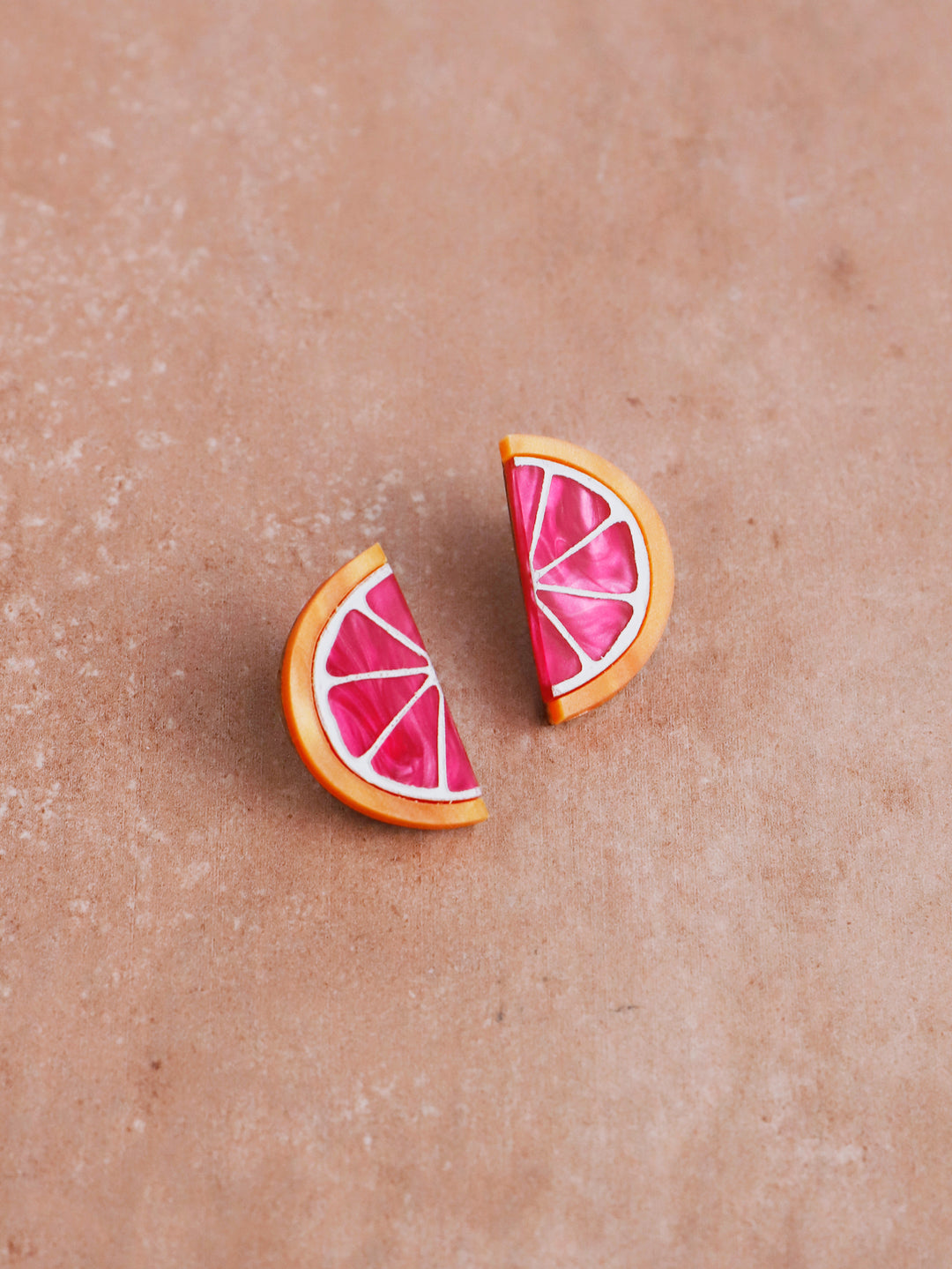 Wolf & Moon Grapefruit Slice stud Earrings