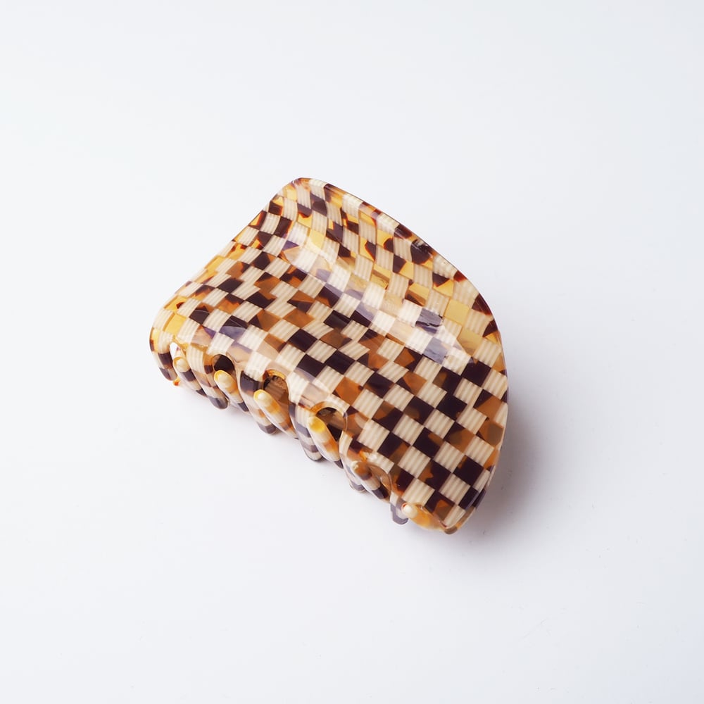 Custom Made Honey Checker Hair Claw