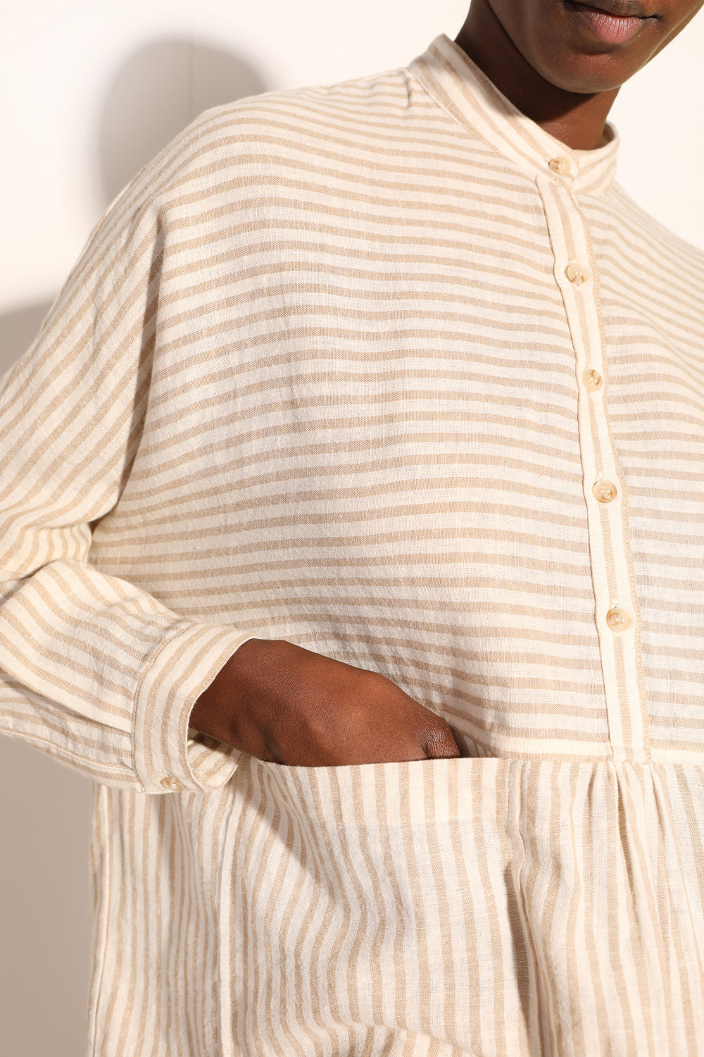 L.F Markey Clay Almond Stripe Shirt