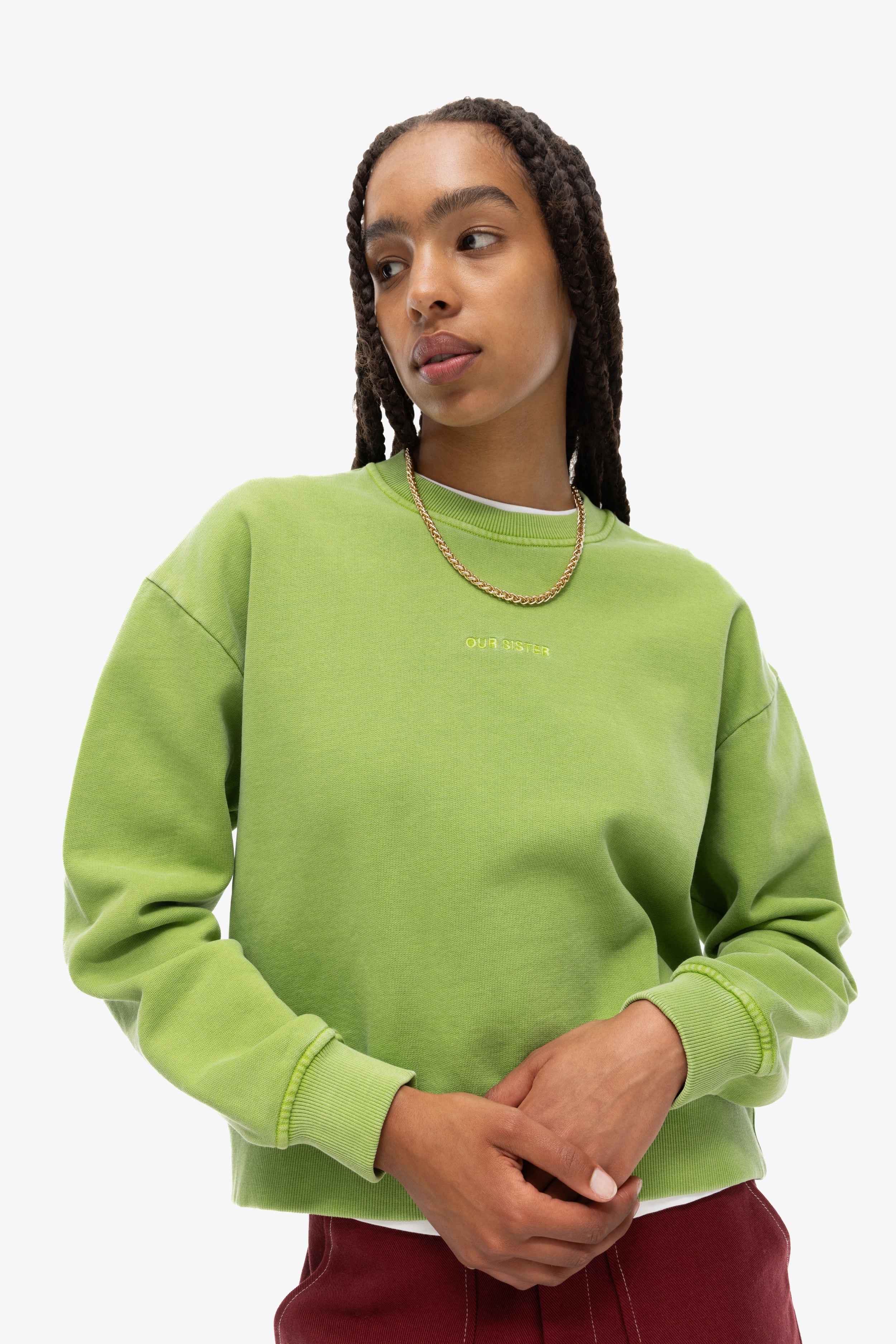Our Sister Stonewash Green Sweatshirt