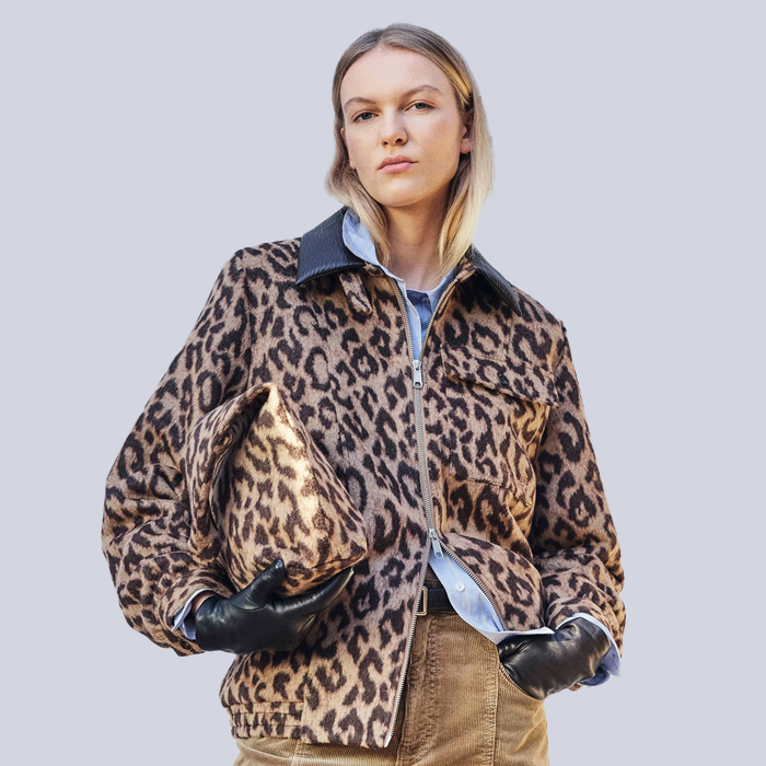 Baum Und Pferdgarten Beline Wool Camel Leopard Coat