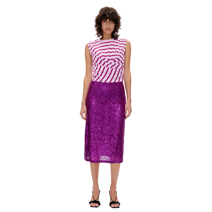 Baum Und Pferdgarten Jaliyah Breton Stripe Magenta T-shirt