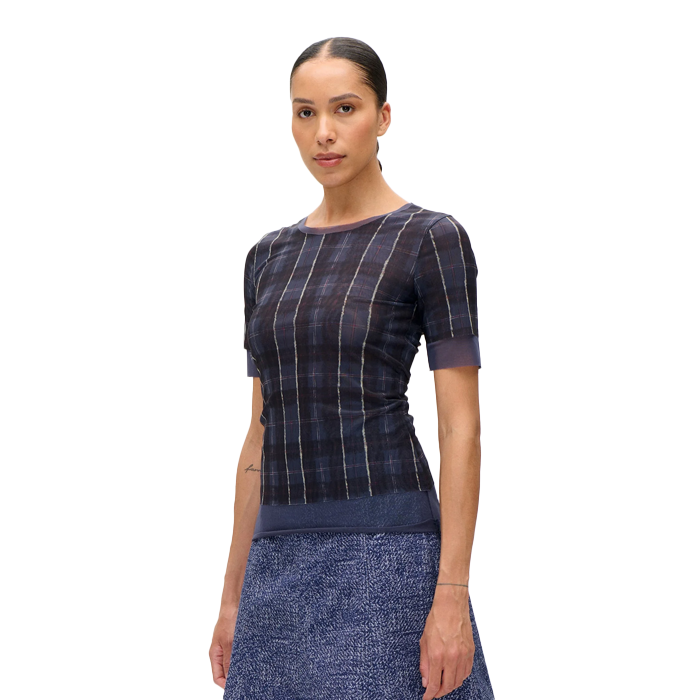 Baum Und Pferdgarten Juanita Navy Check Top