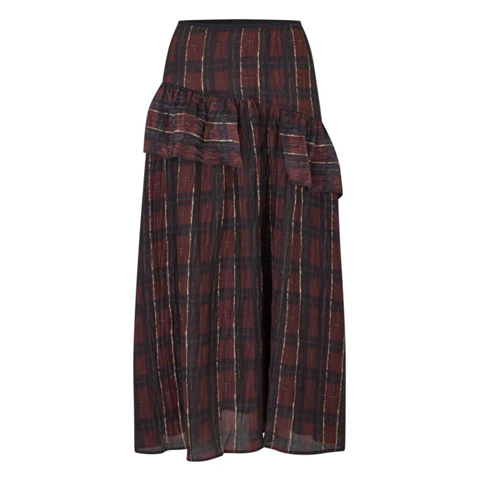 Baum Und Pferdgarten Sabela Dark Red Check Skirt