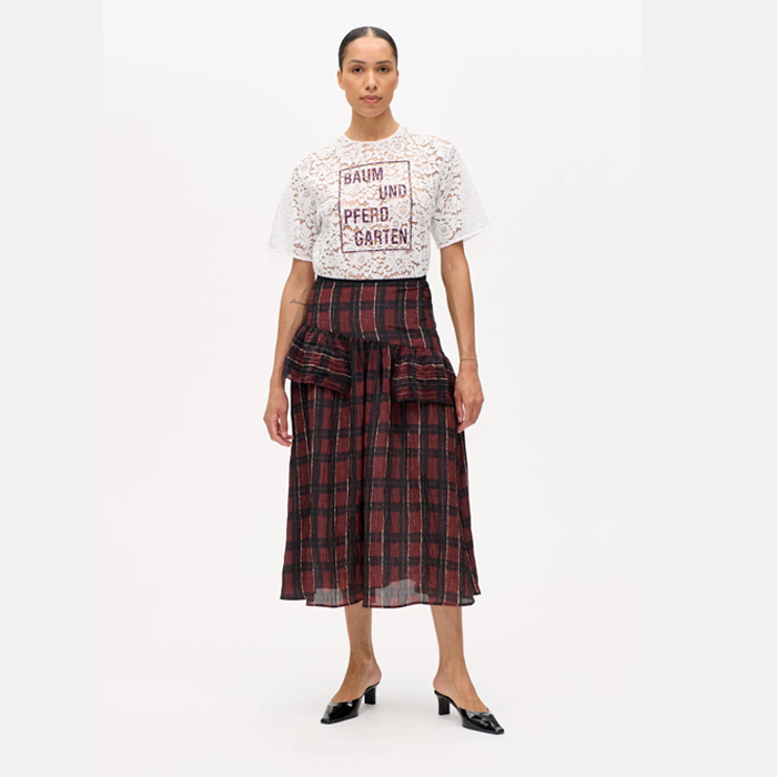 Baum Und Pferdgarten Sabela Dark Red Check Skirt