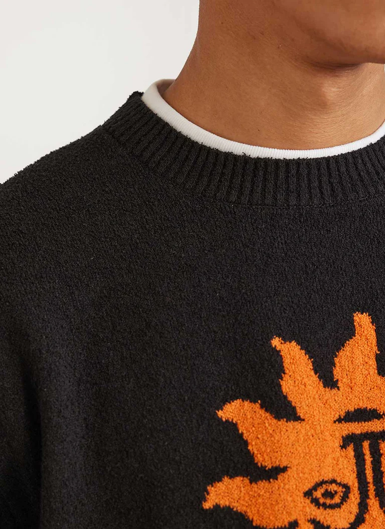 Percival Solar Omen Black Crewneck Jumper