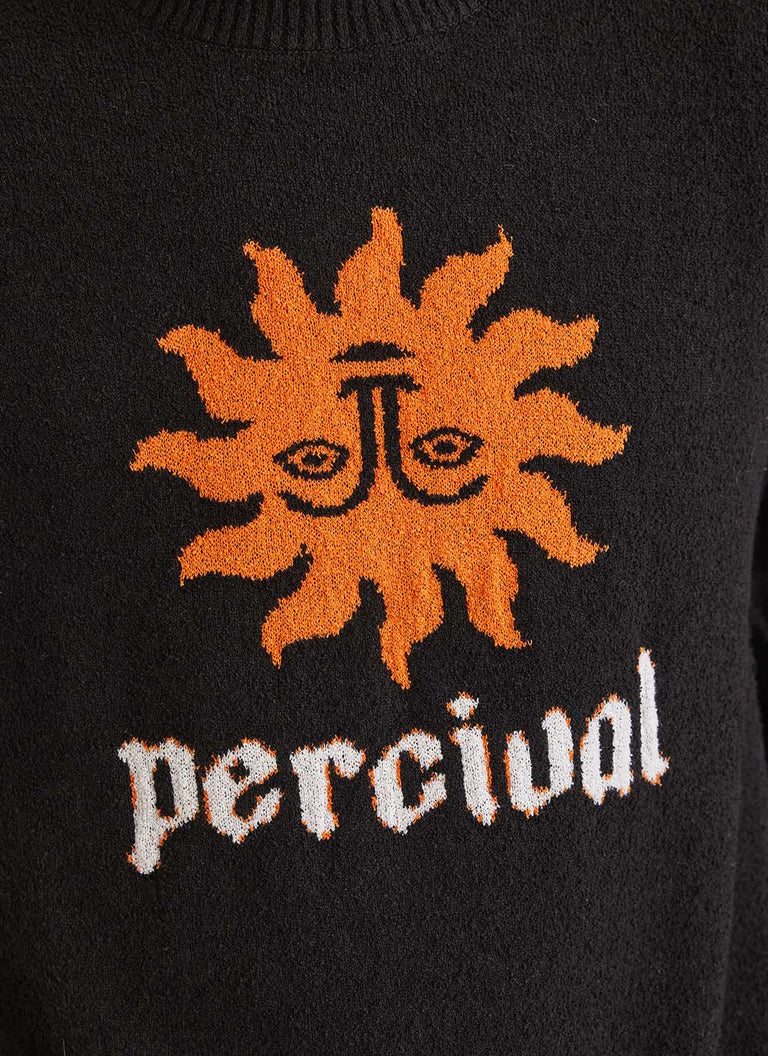 Percival Solar Omen Black Crewneck Jumper
