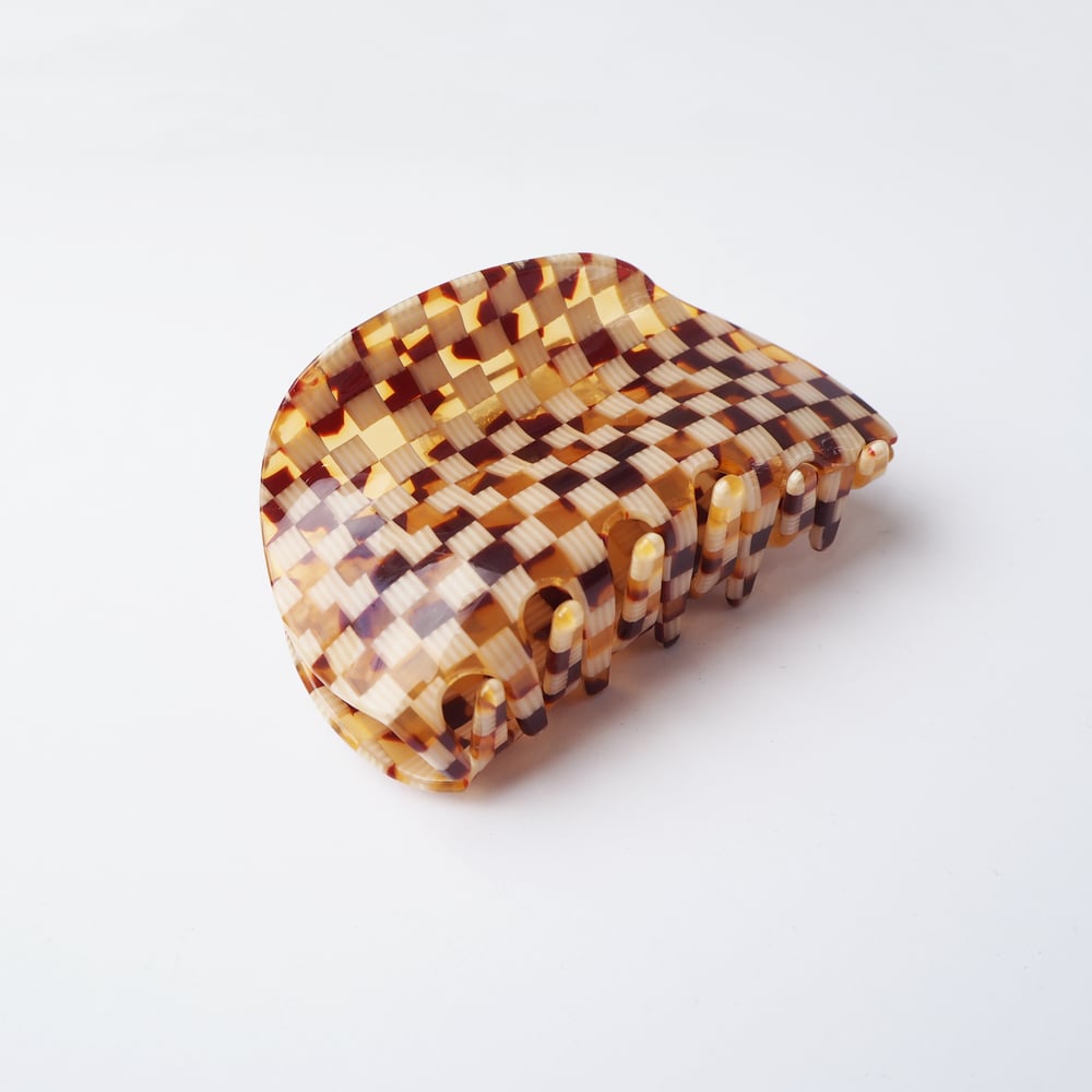 Custom Made Honey Checker Hair Claw