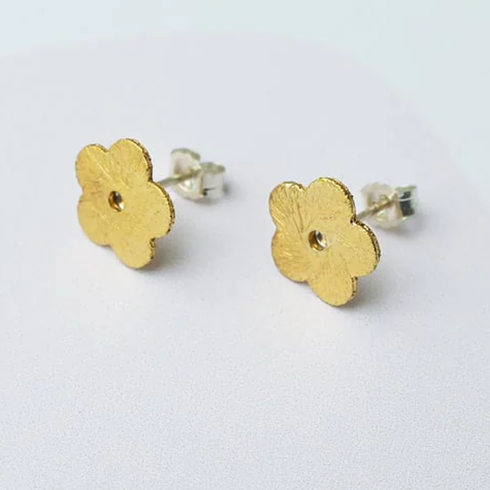 Custom Made Minima Floral Daisy Stud Earrings