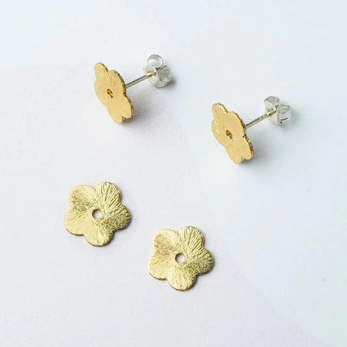 Custom Made Minima Floral Daisy Stud Earrings