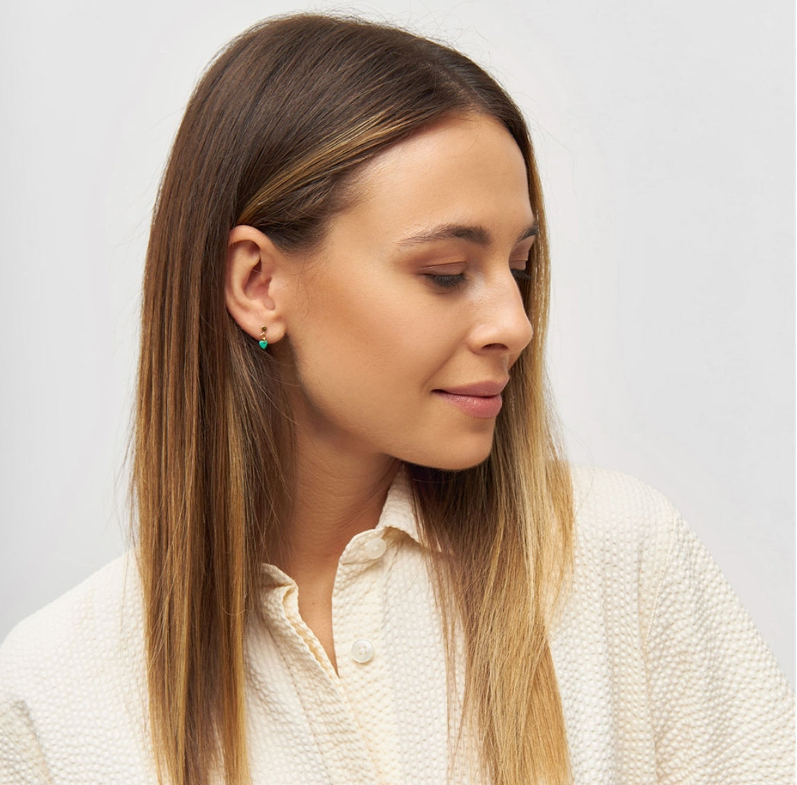 Lulu Copenhagen Topping Short Love u Light Green Earrings