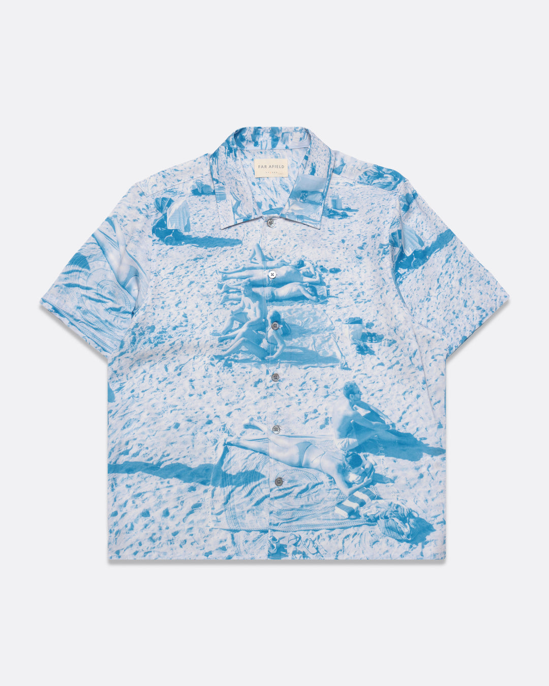 Far Afield Busey Allure Blue Beach Print Shirt