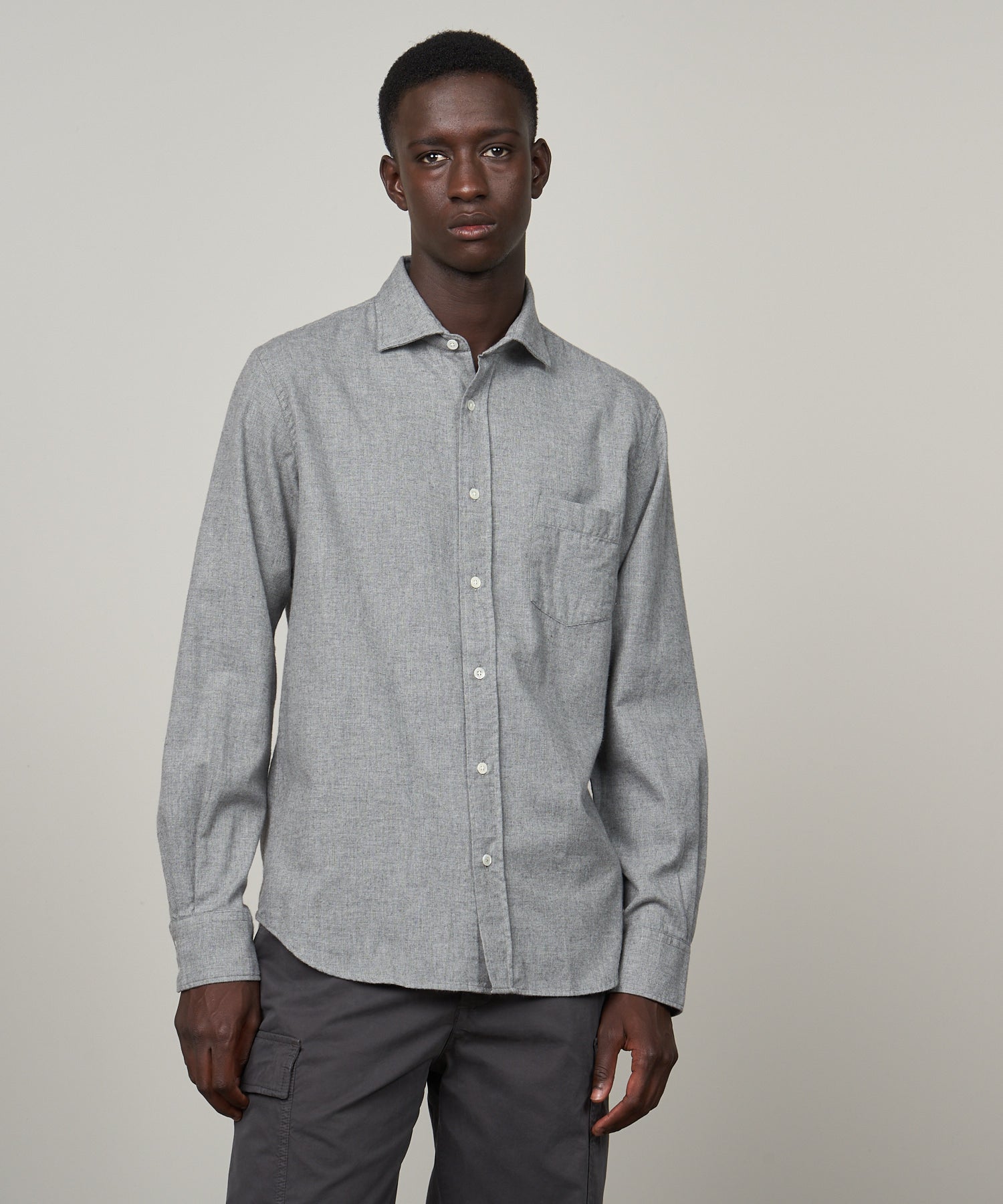 Hartford Paul Grey Woven Shirt