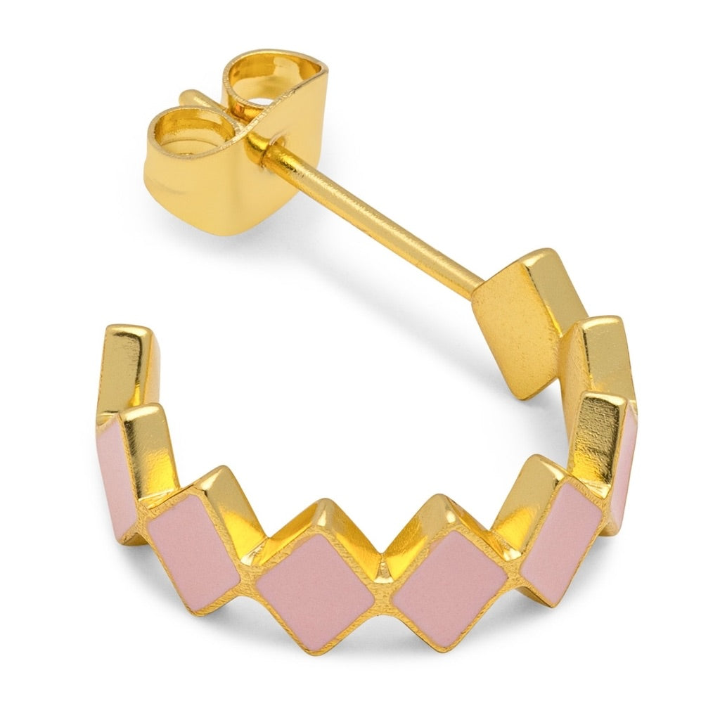 Lulu Copenhagen Confetti Light Pink Gold Hoop Earrings