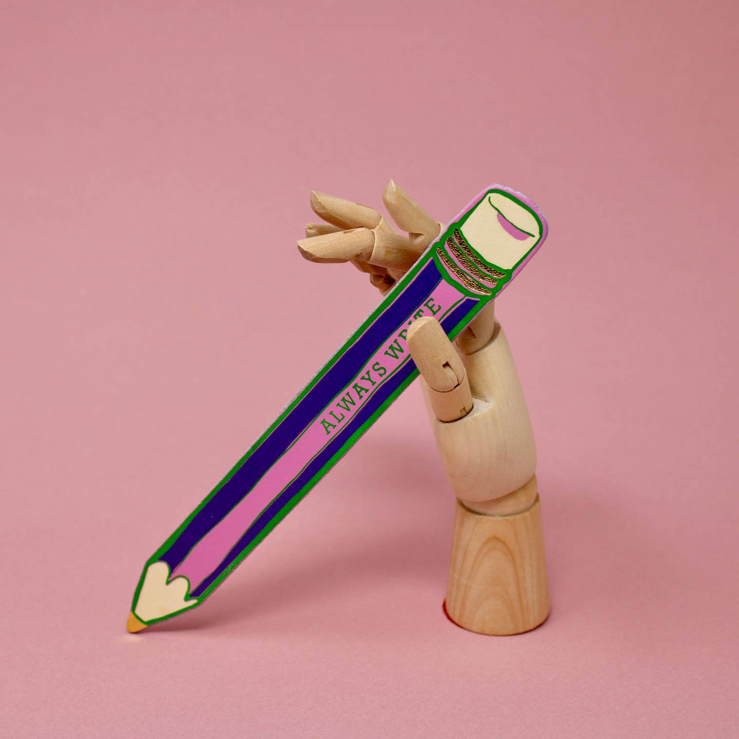 Ark  Pink Purple Always Write Pencil Bookmark