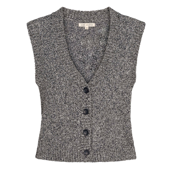 Esmé Studios ESPhilo Black Mélange Knit Vest