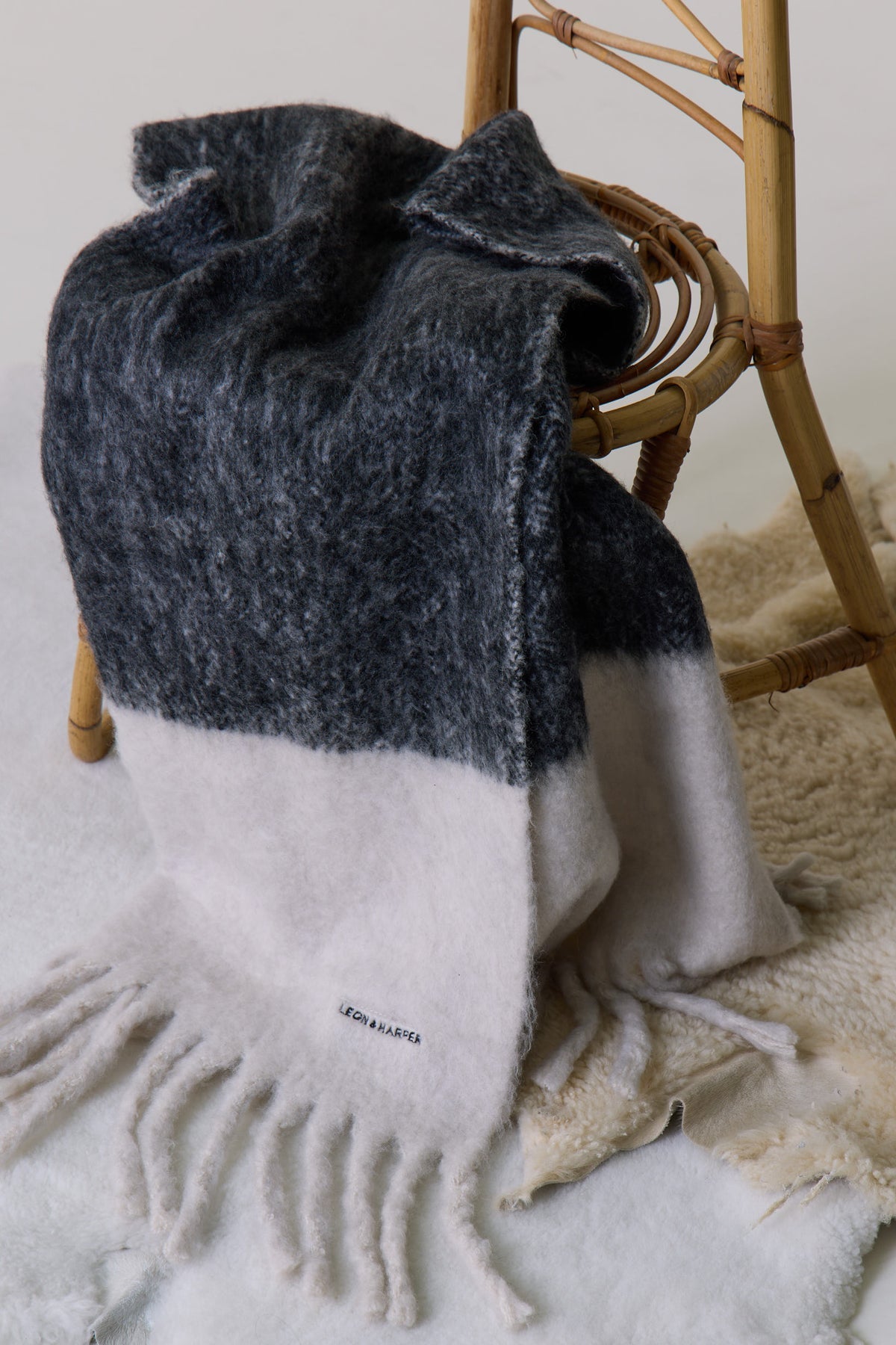 Leon & Harper Elton Black Scarf