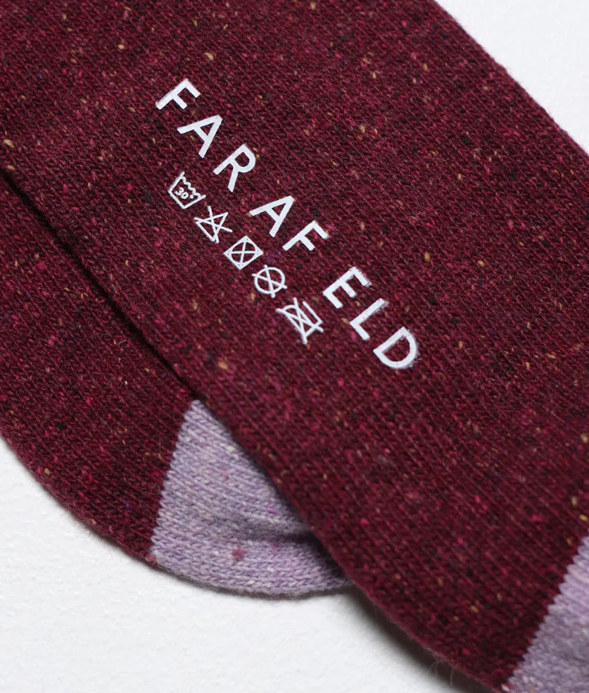 Far Afield Neppy Magenta Hazel Wool Mix Socks