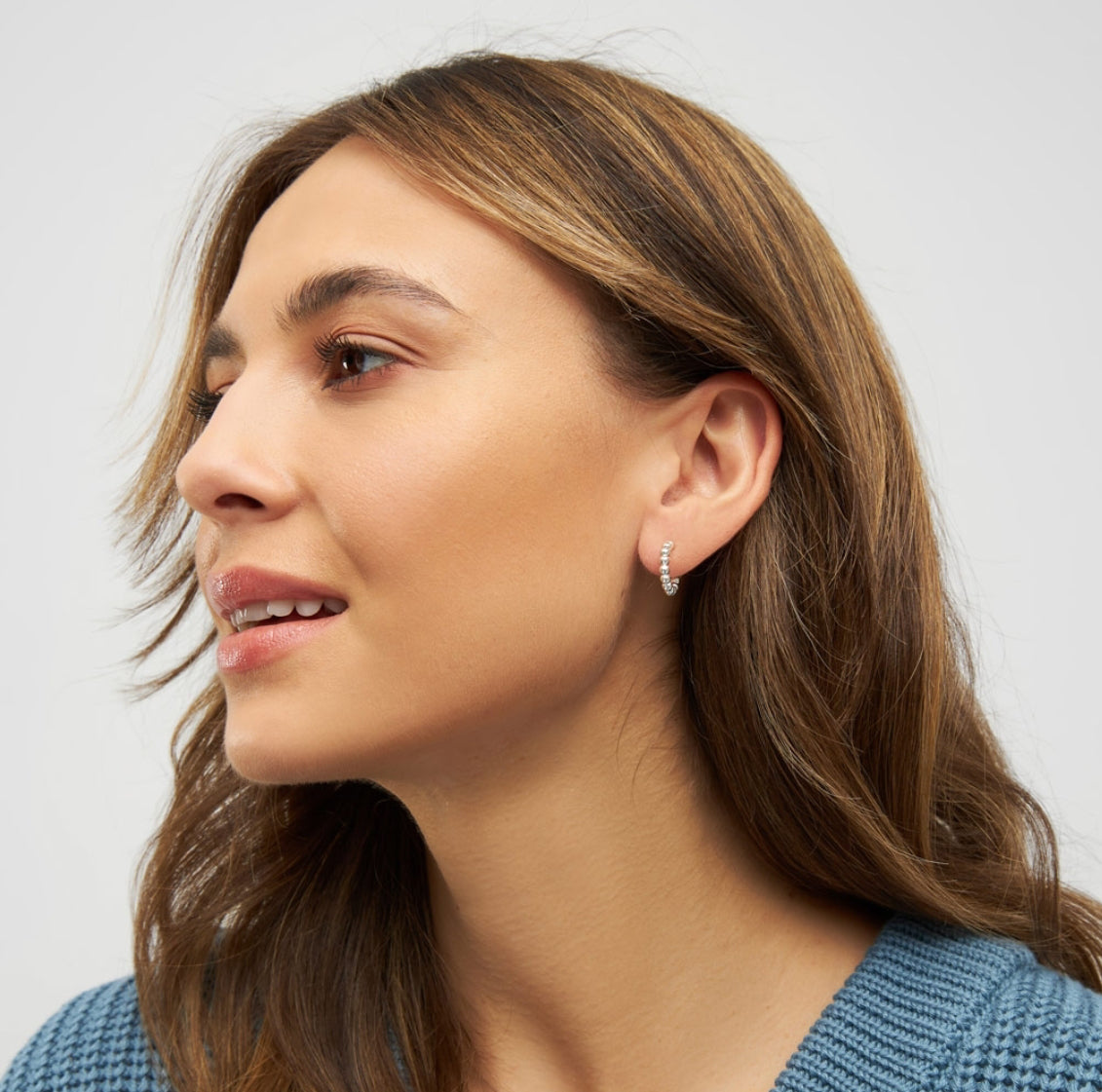 Lulu Copenhagen Silver Plated Ball Small Hoop Earrings