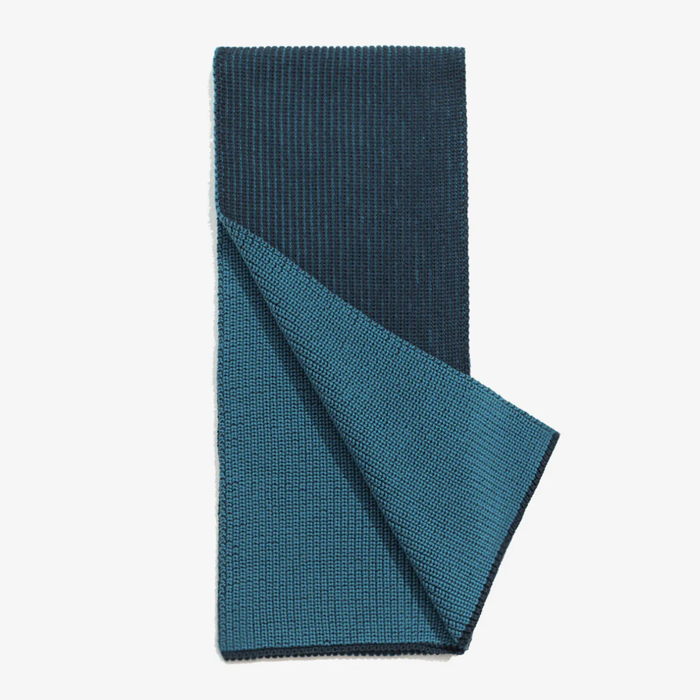 Far Afield Ribbed Knit Navy & Blue Scarf