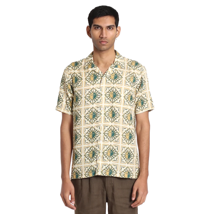 Far Afield X Printed Goods Sun Stachio Shirt