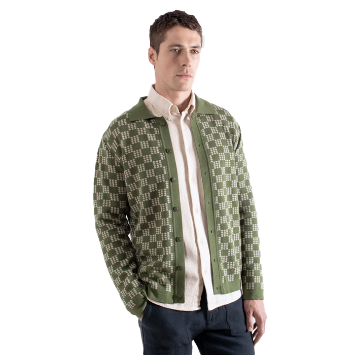 Far Afield Zigger Green Criss Cross Cardigan