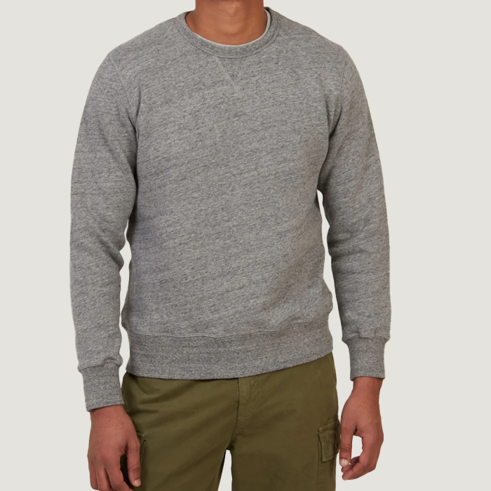 Hartford Heather Grey & Nut Crew Sweatshirt