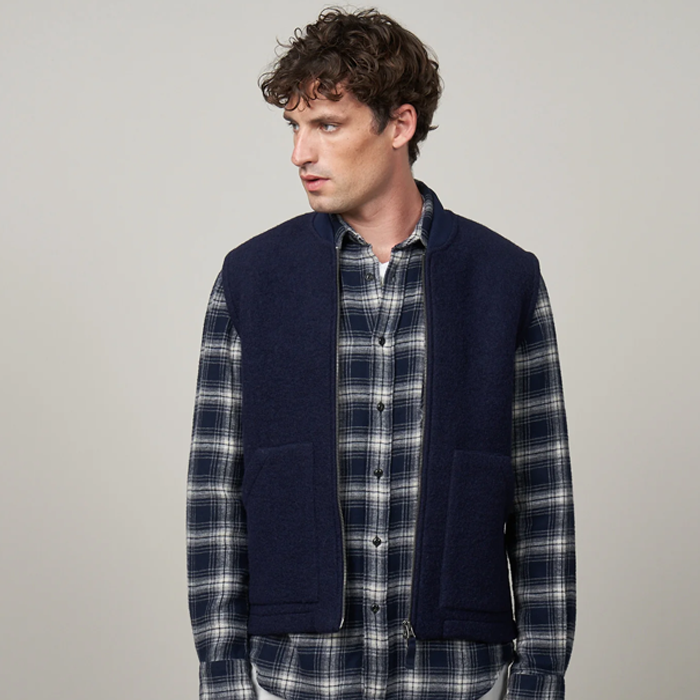 Hartford Navy Wool Vest