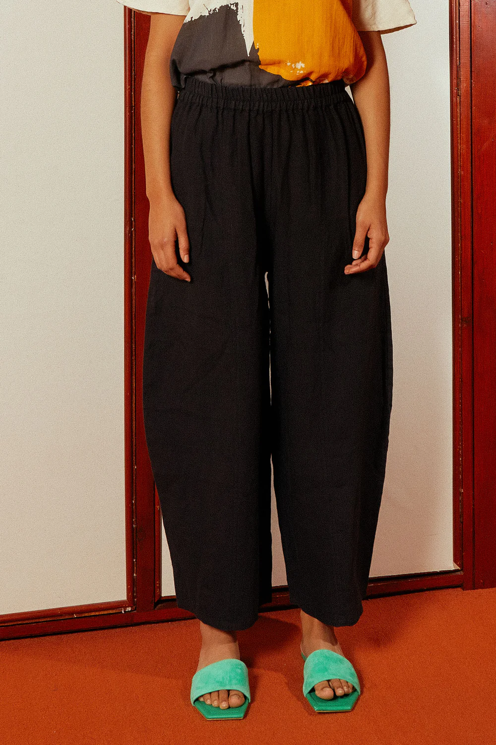 L.F Markey Basic Black Linen Trousers