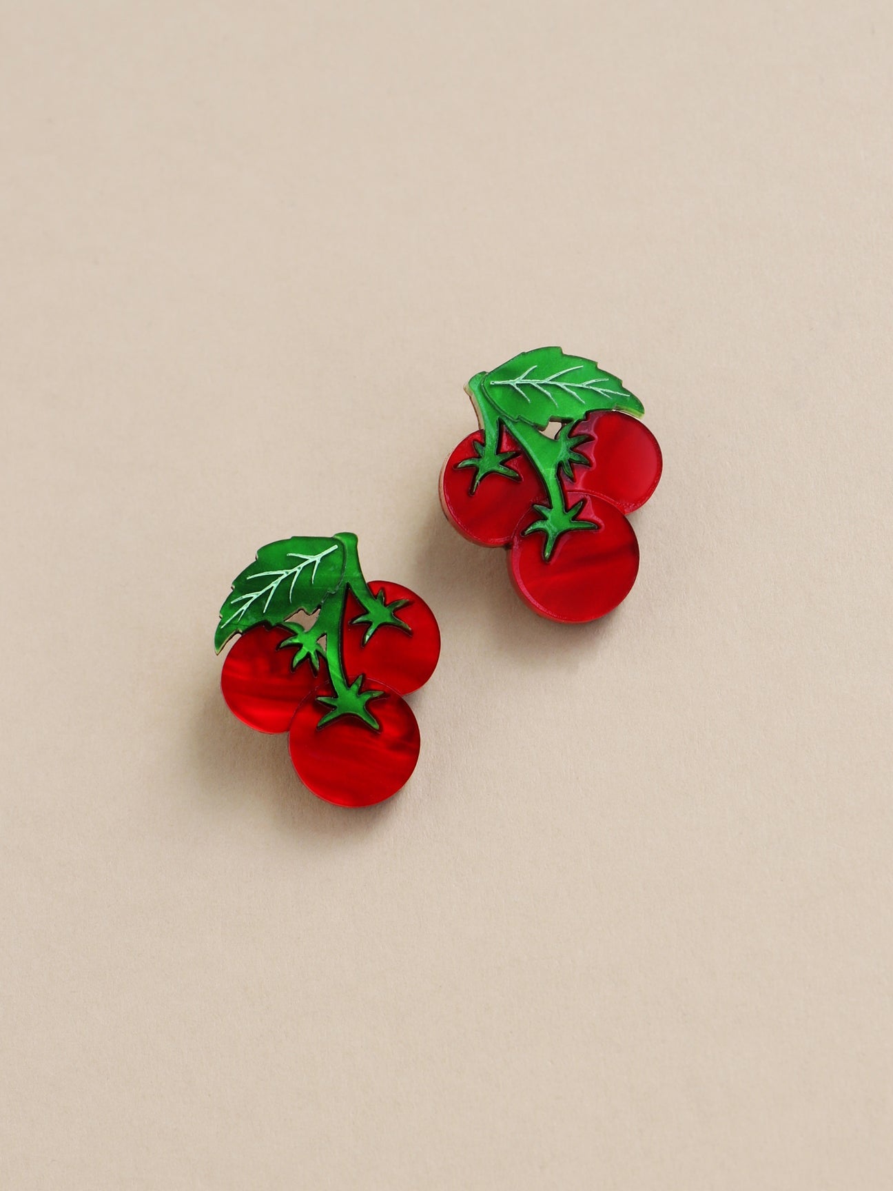 Wolf & Moon Tomato Stud Earrings