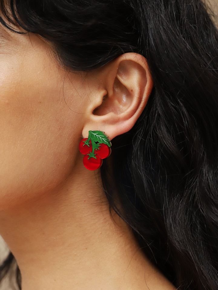 Wolf & Moon Tomato Stud Earrings