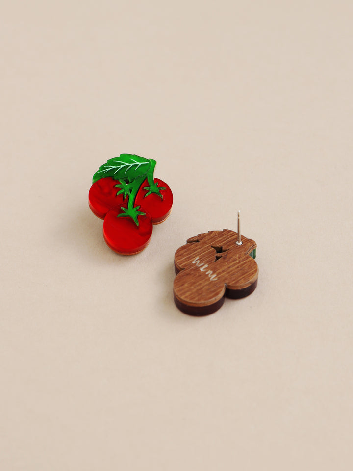 Wolf & Moon Tomato Stud Earrings