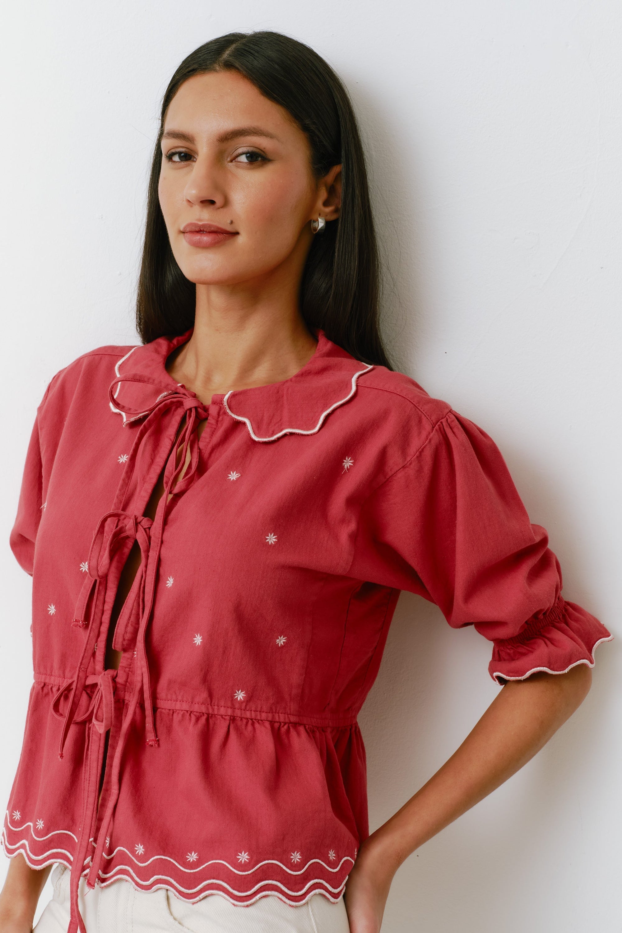 Seventy & Mochi Ana Vintage Red Blouse