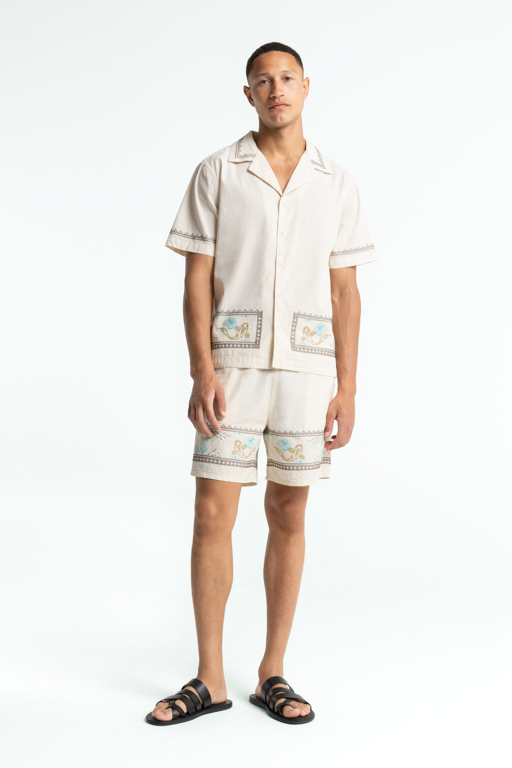 Kings Of Indigo Arkin Ecru Koi Pond Shirt