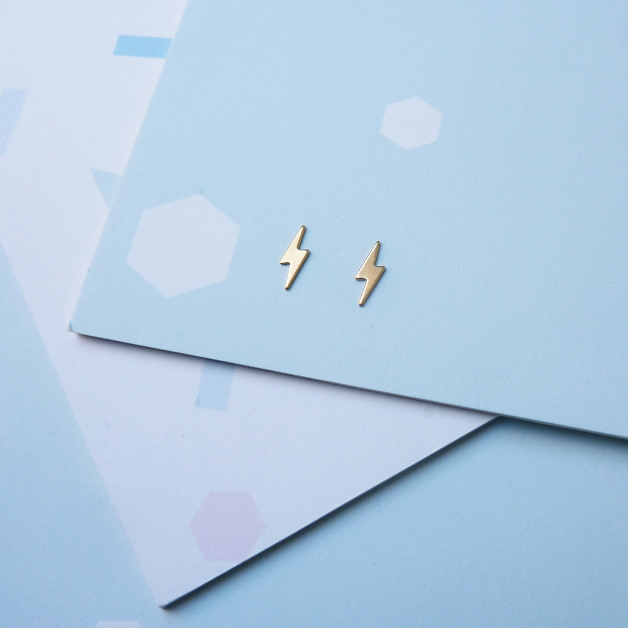 Custom Made Lightning Bolt Stud Earrings