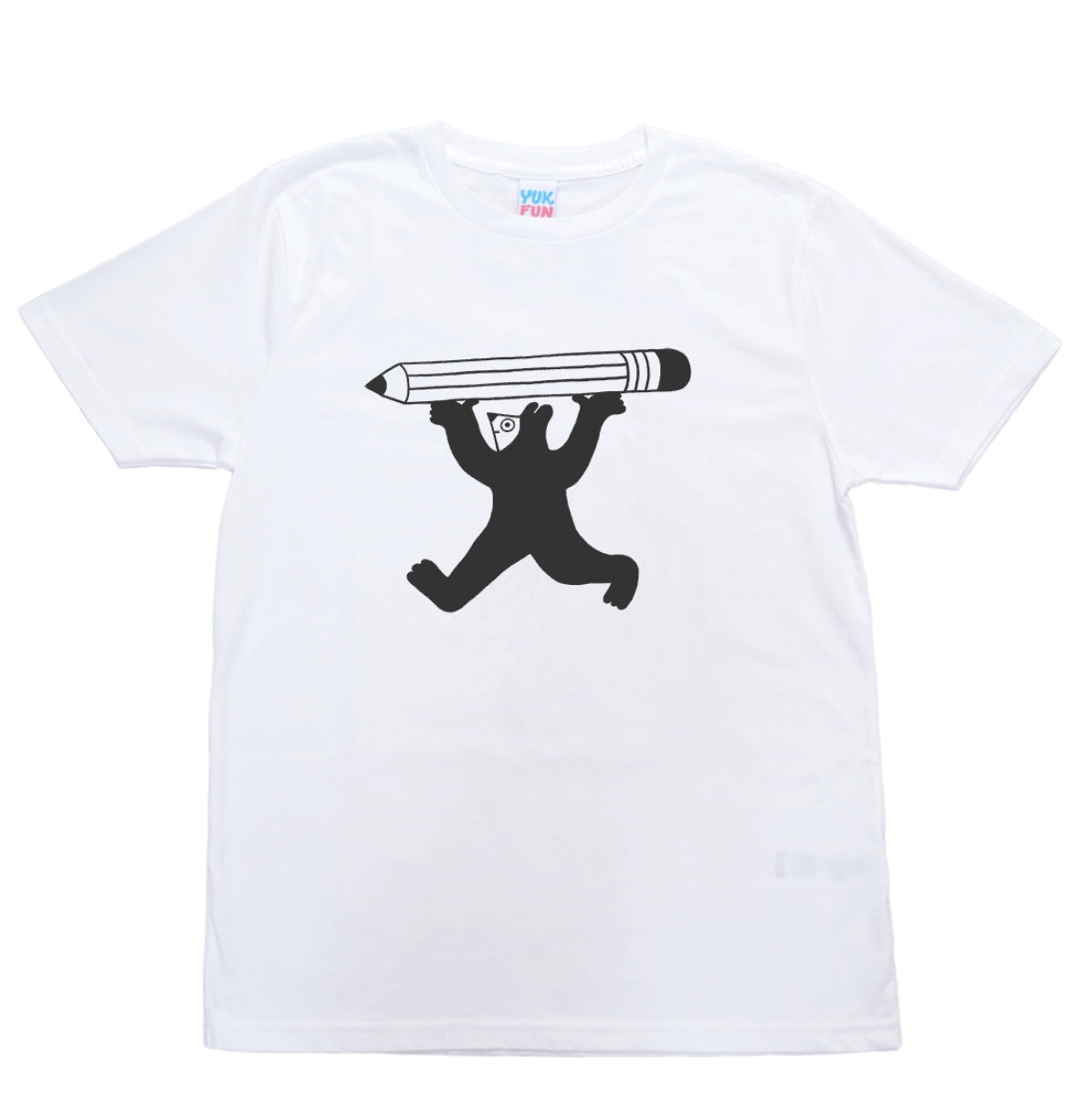 Yuk Fun Pencil Person Black T-shirt