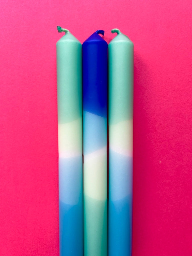 The Colour Emporium Ocean Blues Dip Dye Candles Trio